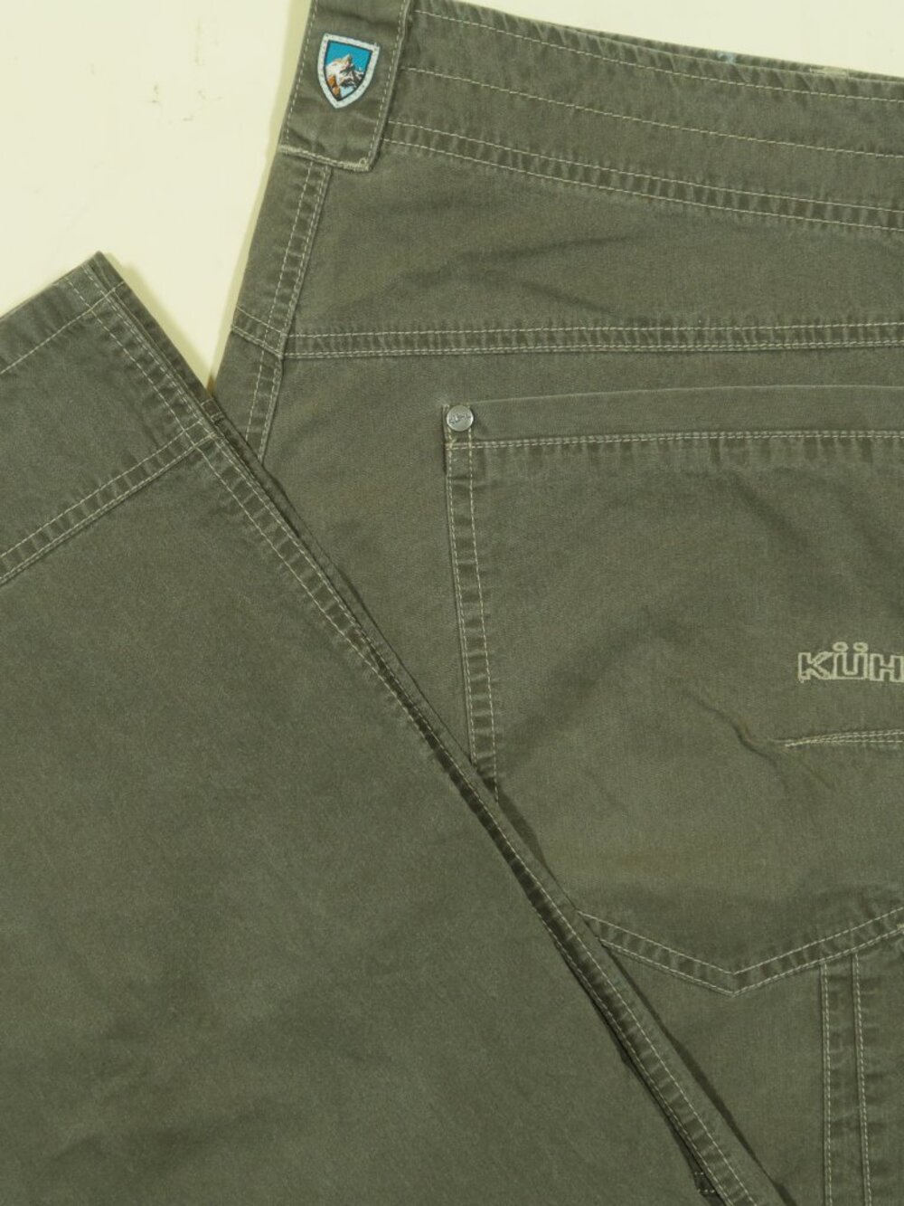 Kuhl Revolvr Pants Mens 38 Taupe Green Regular Fit Hiking Cargo